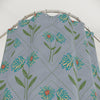 Whimsical Floral Shower Curtain - Blue Flowers in Diamonds