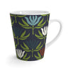 Mugs:  Navy & Multi-Color Abstract Floral - Modern Mid-Century Flower Coffee Cup
