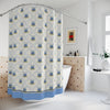 Whimsical Floral Shower Curtain - Blue Tulip Design
