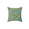 Floral Faux Suede Square Pillow - Cozy Home Decor Accent