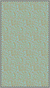 Ferns and Berries-Teal Background Print Tablecloth