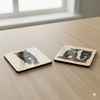 Square Ceramic Coasters 6 pcs squirrel fox and Bears