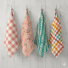 Tea Towel - Whimsical Thanksgiving Towels in Bundle of Four - Featuring Dancing Pancies
