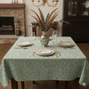 Ferns and Berries-Teal Background Print Tablecloth