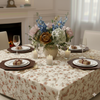 Dancing Pansies - Red with Cream Backgound Print Tablecloth