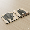 Square Ceramic Coasters 6 pcs squirrel fox and Bears