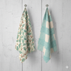 Tea Towel - Whimsical Thanksgiving Towels in Bundle of Two - Featuring Winding Leaves