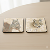 Square Ceramic Coasters 6 pcs squirrel fox and Bears