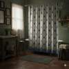 Whimsical Floral Shower Curtain - Blue Tulip Design