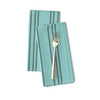 Stylish Cotton Twill Napkin Set - of Stripe Navy on Aqua