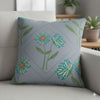Floral Faux Suede Square Pillow for Home Decor