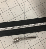 Zipper Tape with Metalized Coil on Black