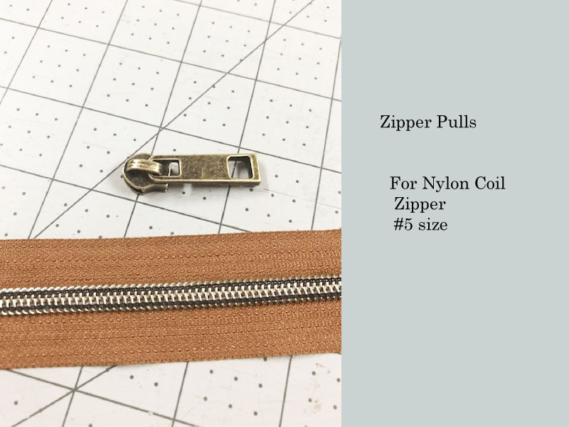 Zipper Pulls - Square for #5 Nylon Coil Zipper